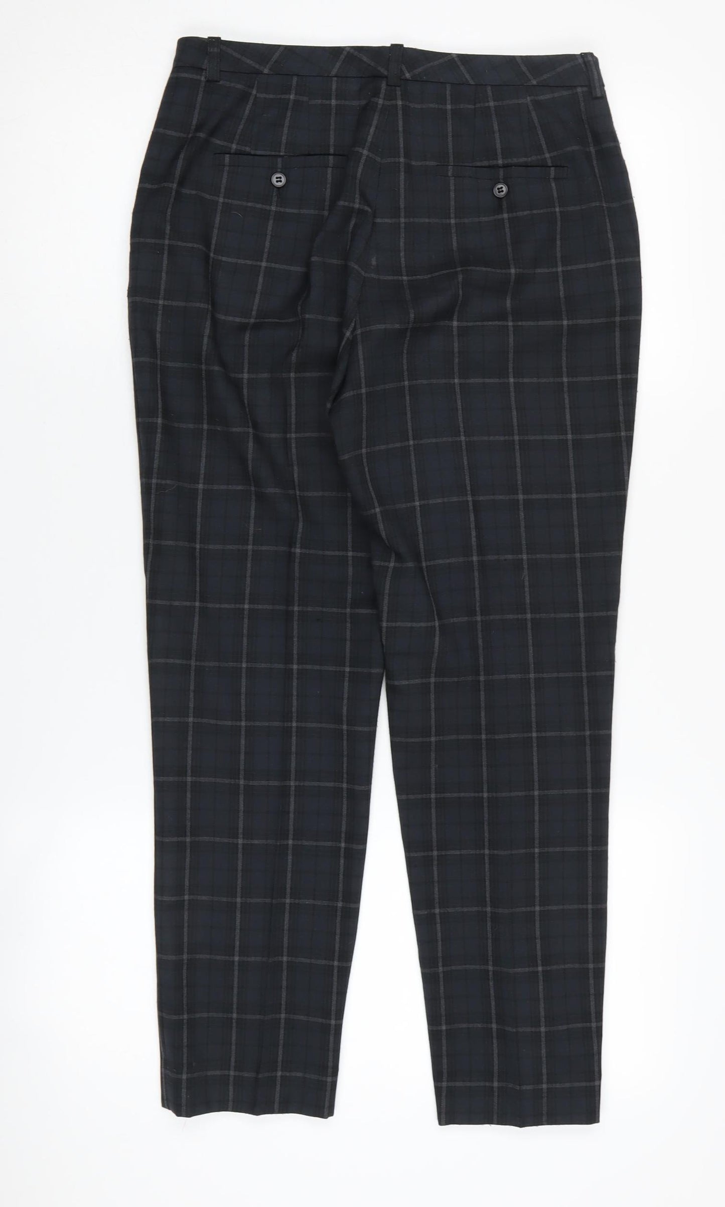 Jigsaw Women's Black Check Trousers, Size 8