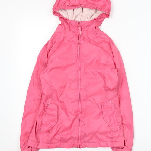 Lands' End Girls Pink Nylon Hooded Jacket 7-8 Years