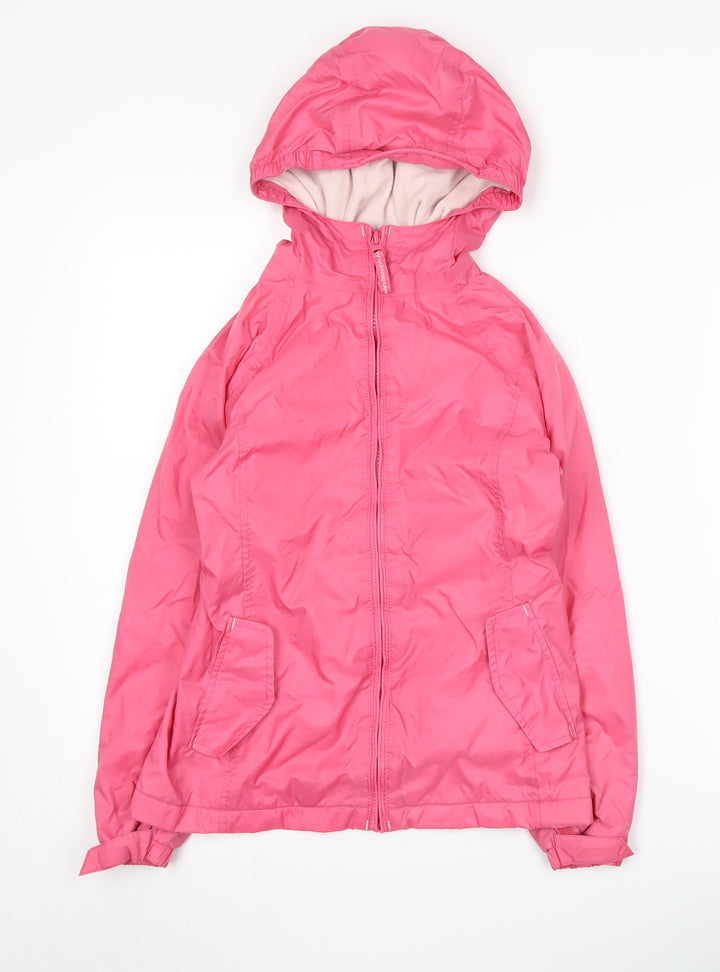 Lands' End Girls Pink Nylon Hooded Jacket 7-8 Years