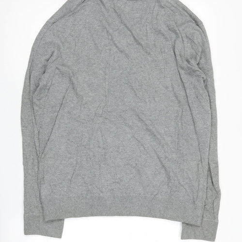 GAP Men's Grey V-Neck Cotton Pullover Jumper M