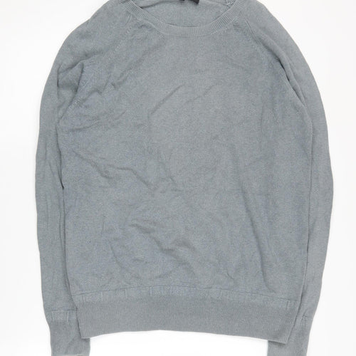 Nicole Farhi Men's Green Pullover Jumper M - Cotton & Cashmere