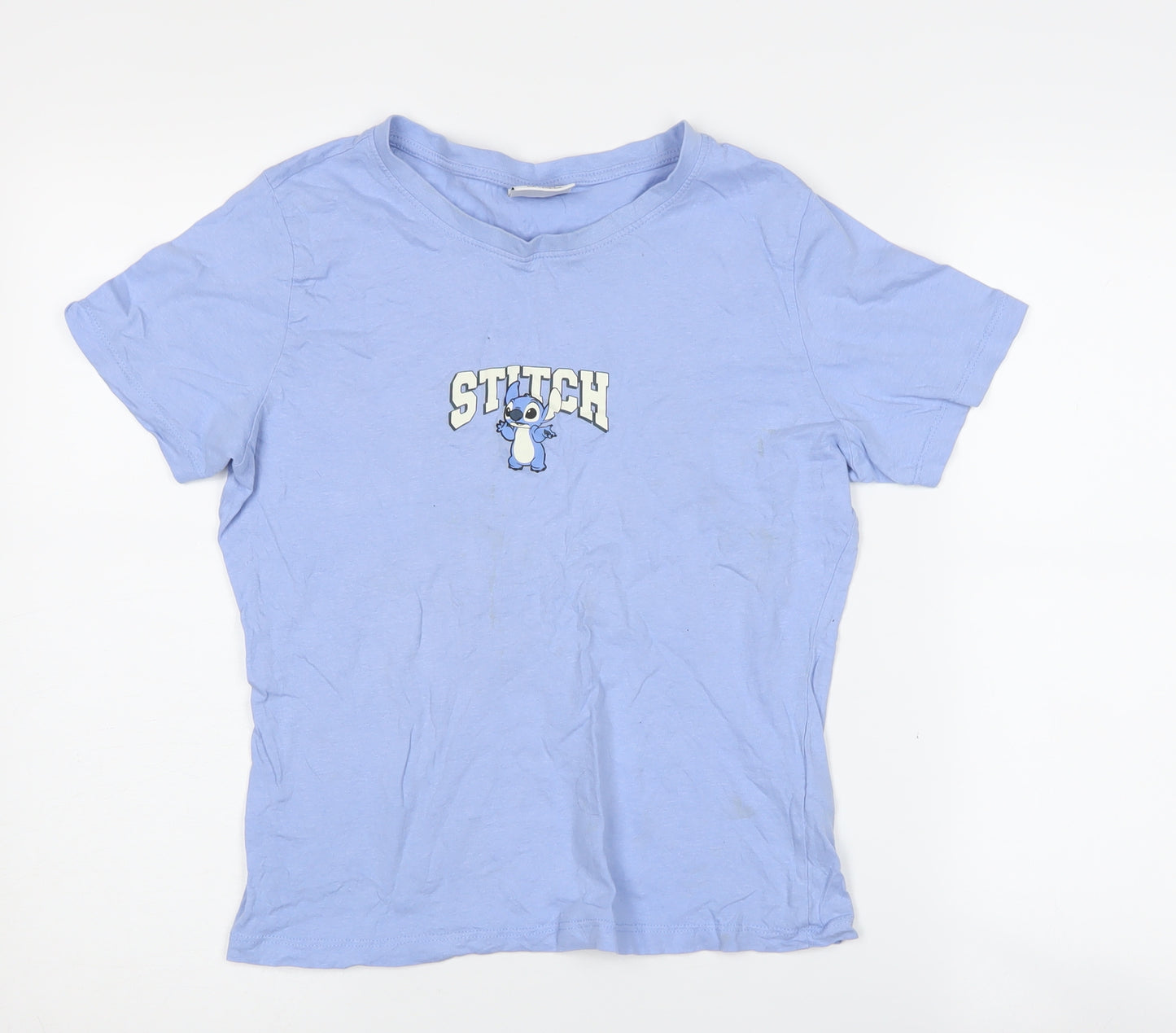 Disney Women's Blue Stitch T-Shirt, Size 12, Casual