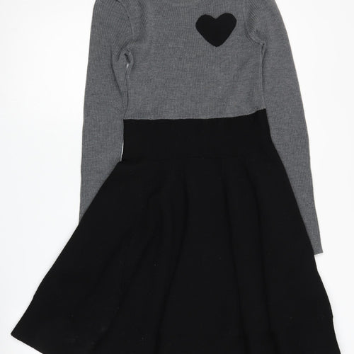 Sonia Rykiel Women's Black & Grey Fit & Flare Dress