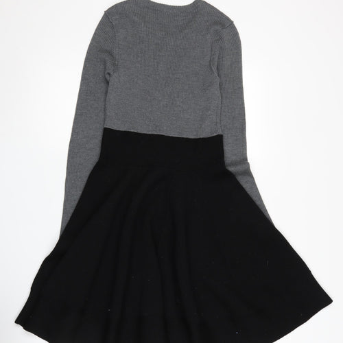 Sonia Rykiel Women's Black & Grey Fit & Flare Dress