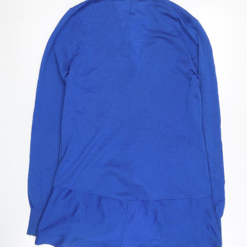 BCBGMAXAZRIA Women's Blue Merino Wool Cardigan XS
