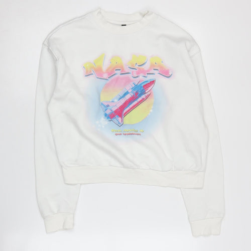 H&M Women's White NASA Graphic Sweatshirt - Size S