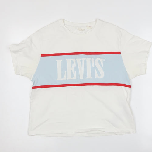 Levi's Women's White 2XS T-Shirt, Casual Crew Neck
