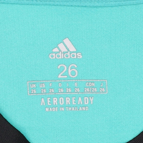 Adidas Boys Green Football Jersey Size 26 Lightweight