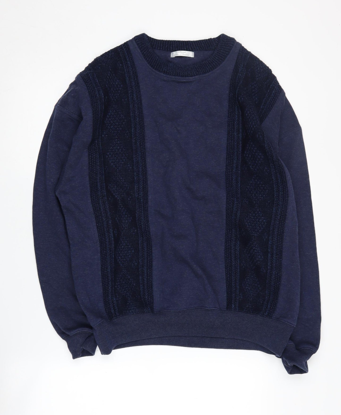 Marks and Spencer Men's Blue Knit Pullover Sweatshirt M