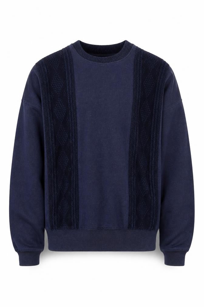 Front view of Marks & Spencer Men's Blue Knit Pullover Sweatshirt M