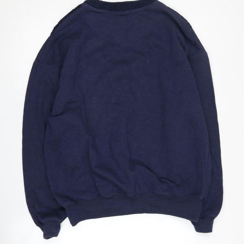 Marks and Spencer Men's Blue Knit Pullover Sweatshirt M