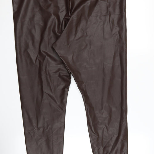 H&M Women's XL Brown Leggings Polyester Blend