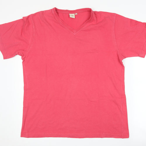 Cotton Traders Red V-Neck Unisex T-Shirt M