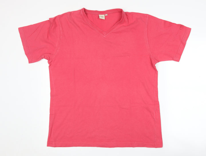 Cotton Traders Red V-Neck Unisex T-Shirt M