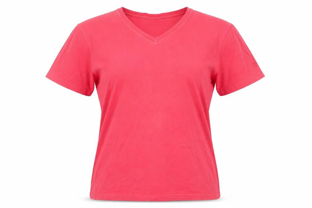 Front view of Cotton Traders Red V-Neck unisex t-shirt m