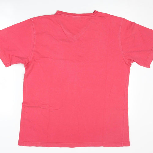Cotton Traders Red V-Neck Unisex T-Shirt M