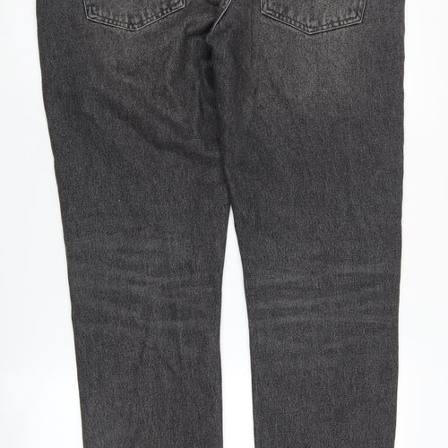 Next Men's Slim Black Jeans, L Size, Distressed Style