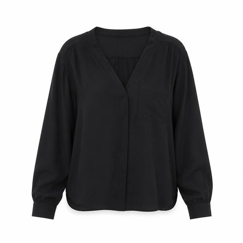 ASOS Women's Black Blouse, UK Size 8, V-Neck Long Sleeve