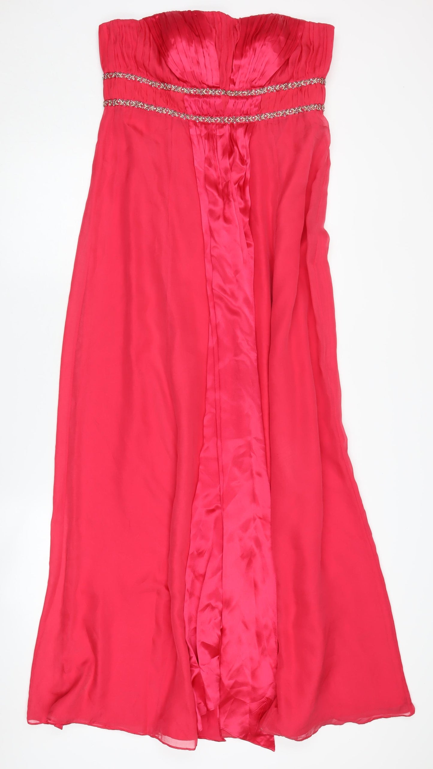 Monsoon Women's Pink Strapless Party Dress Size 14