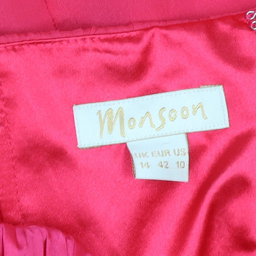 Monsoon Women's Pink Strapless Party Dress Size 14