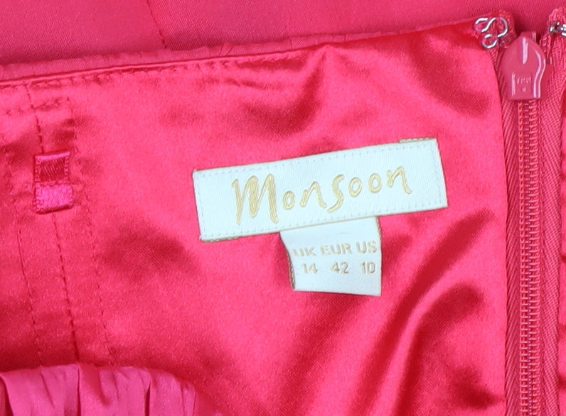 Monsoon Women's Pink Strapless Party Dress Size 14