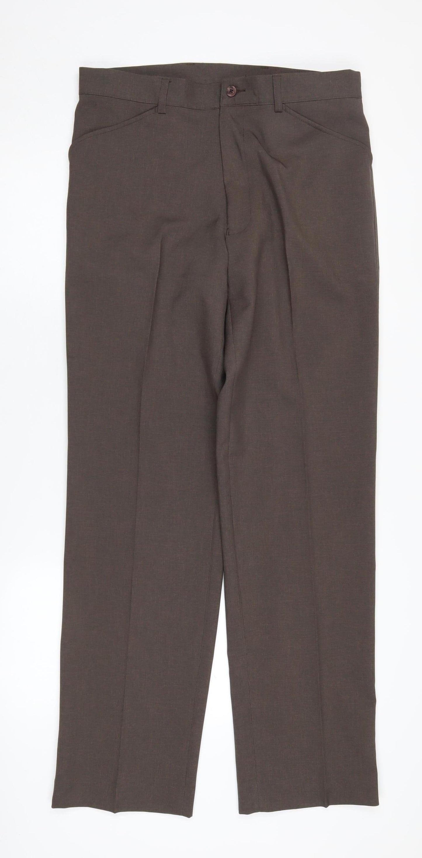 Farah Men's Brown Straight Trousers Size 34