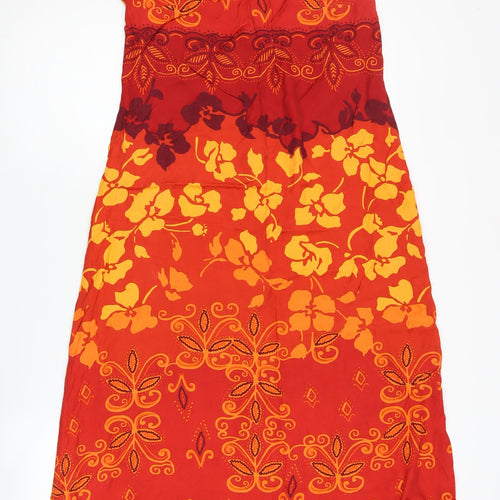 Berketex Women's Red Floral Midi Shift Dress, Size 12