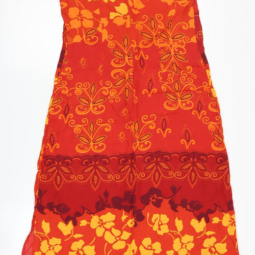 Berketex Women's Red Floral Midi Shift Dress, Size 12
