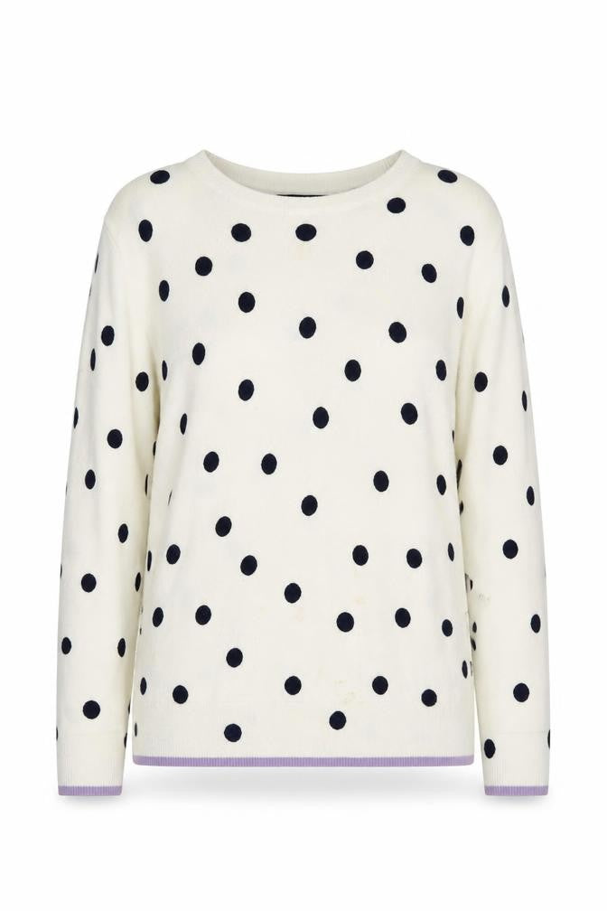 Front view of Marks & Spencer Women's White Polka Dot jumper, size 12