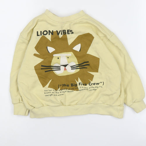 Zara Boys Beige Graphic Print Sweatshirt 2-3 Years Pullover