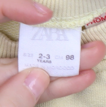 Zara Boys Beige Graphic Print Sweatshirt 2-3 Years Pullover