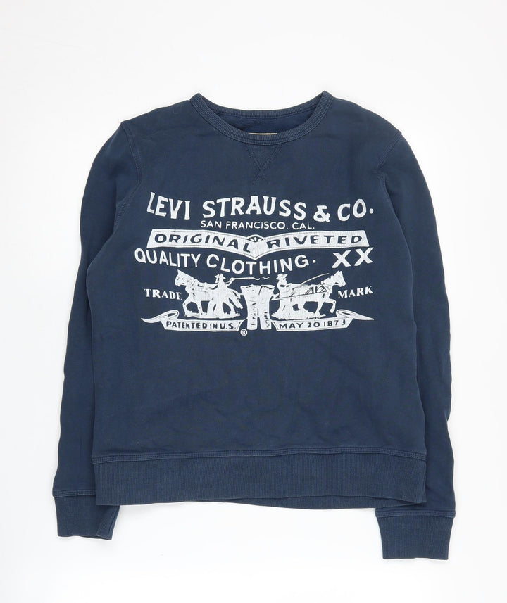 Levi's Boys Blue Cotton Sweatshirt 14 Years Graphic Pullover