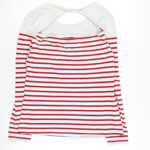 Superdry Women's Red Striped Long Sleeve T-Shirt Size 12