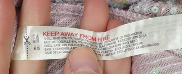 Free People Women's Pink Sequin Long Sleeve Blouse - M