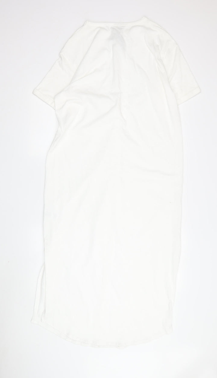 River Island Women’s White Dress Size 12 Cotton Casual
