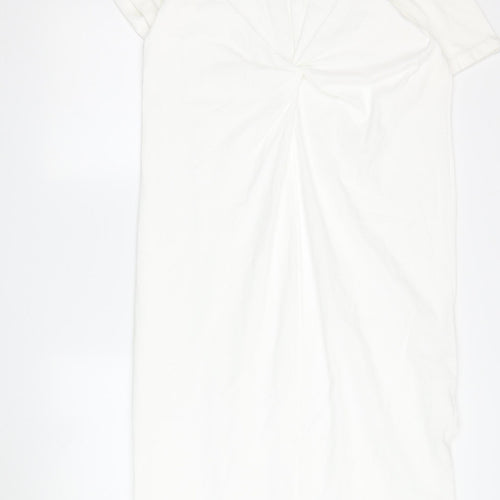 River Island Women’s White Dress Size 12 Cotton Casual