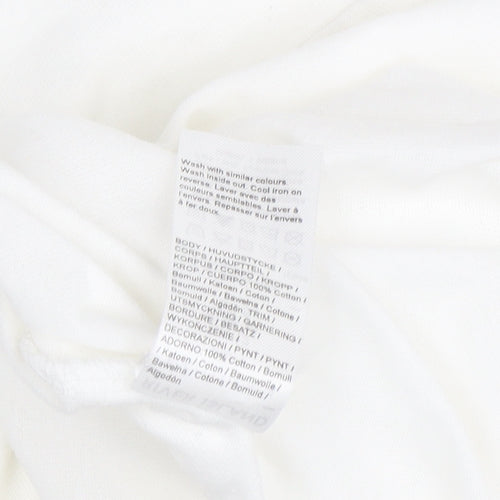 River Island Women’s White Dress Size 12 Cotton Casual