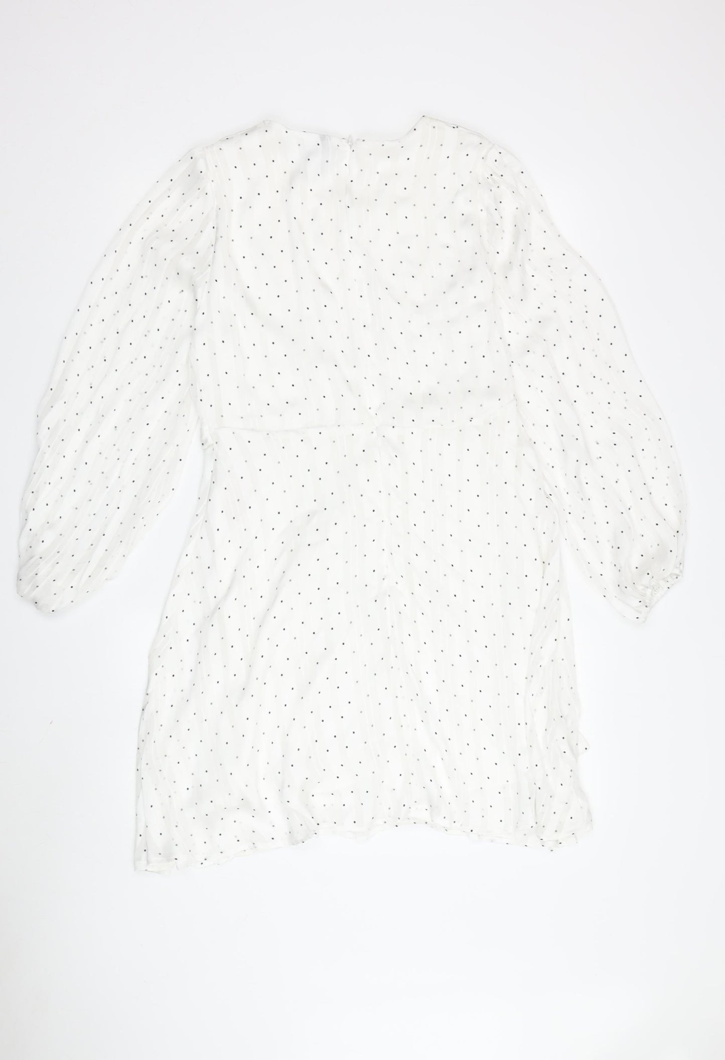 Y.A.S Women's White Midi Dress - L, Polka Dot Fit & Flare