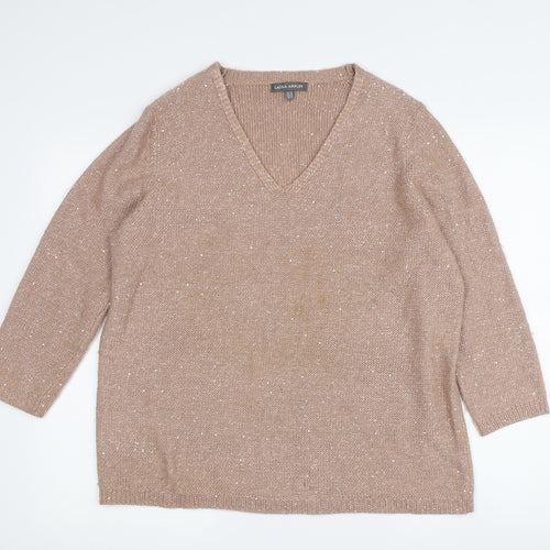 Laura Ashley Women's Beige Pullover Jumper, Size 16