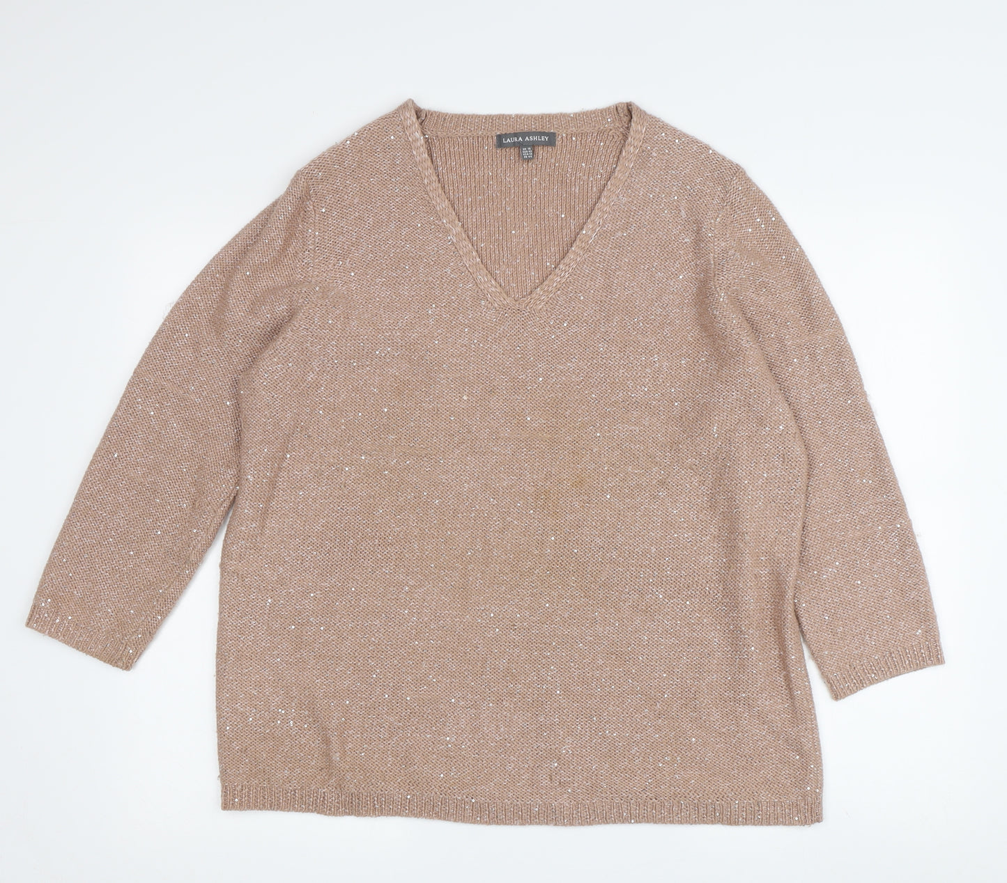 Laura Ashley Women's Beige Pullover Jumper, Size 16