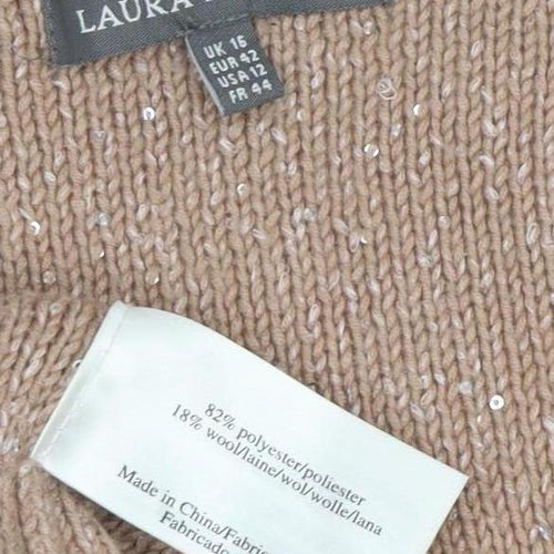 Laura Ashley Women's Beige Pullover Jumper, Size 16