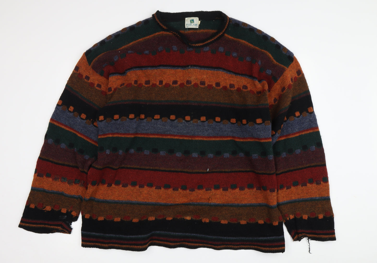 Kolor Knits Men's Multicoloured Wool Pullover Jumper L