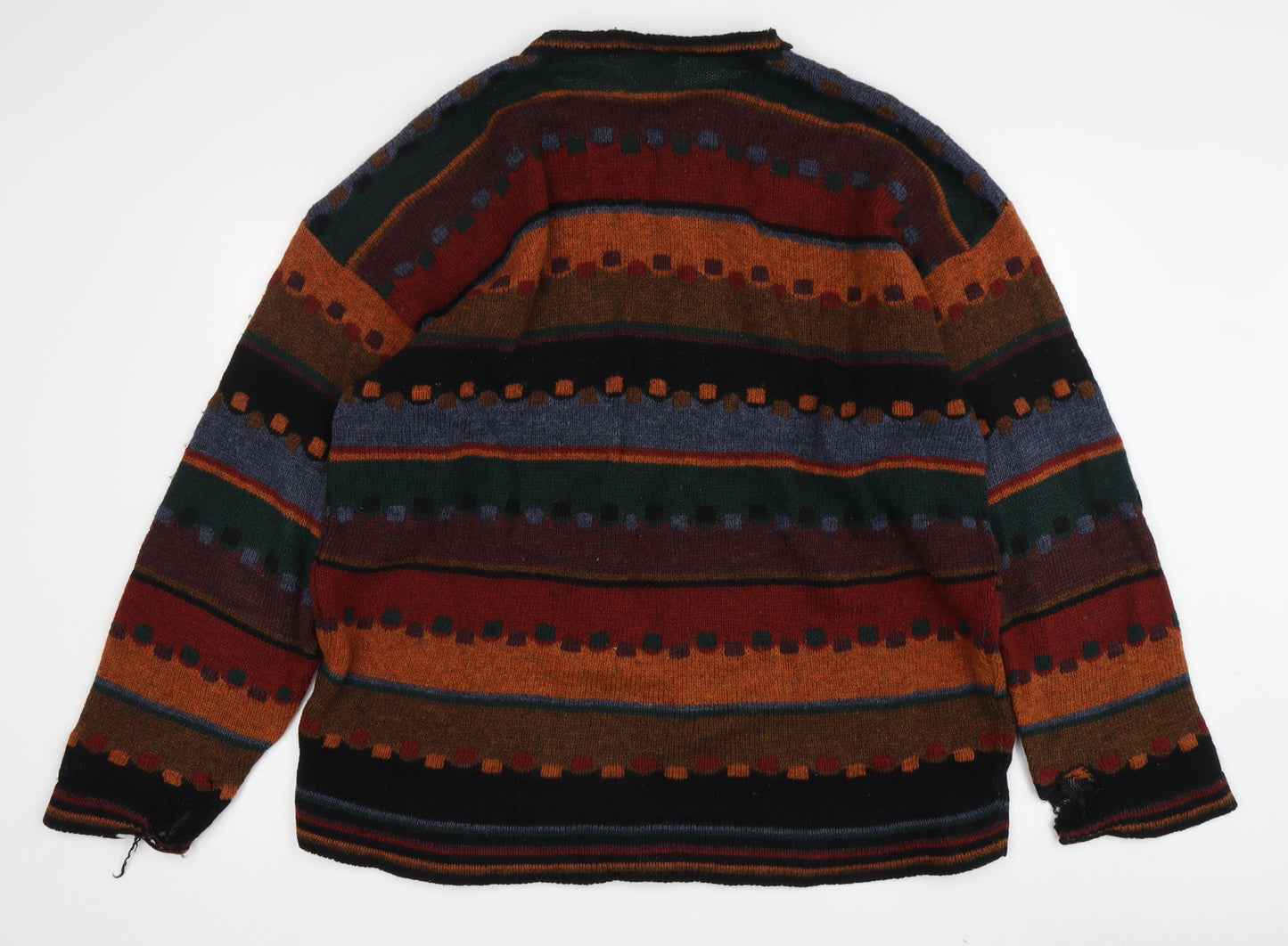 Kolor Knits Men's Multicoloured Wool Pullover Jumper L