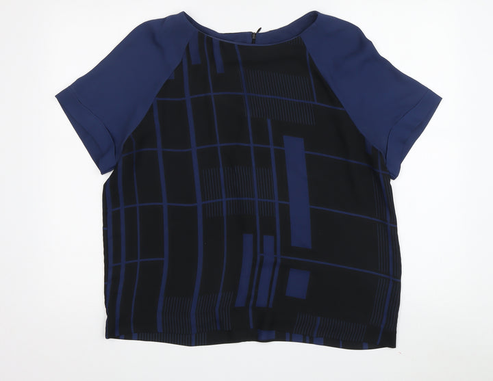Next Women's Geometric Blouse - Size 14, Black/Blue
