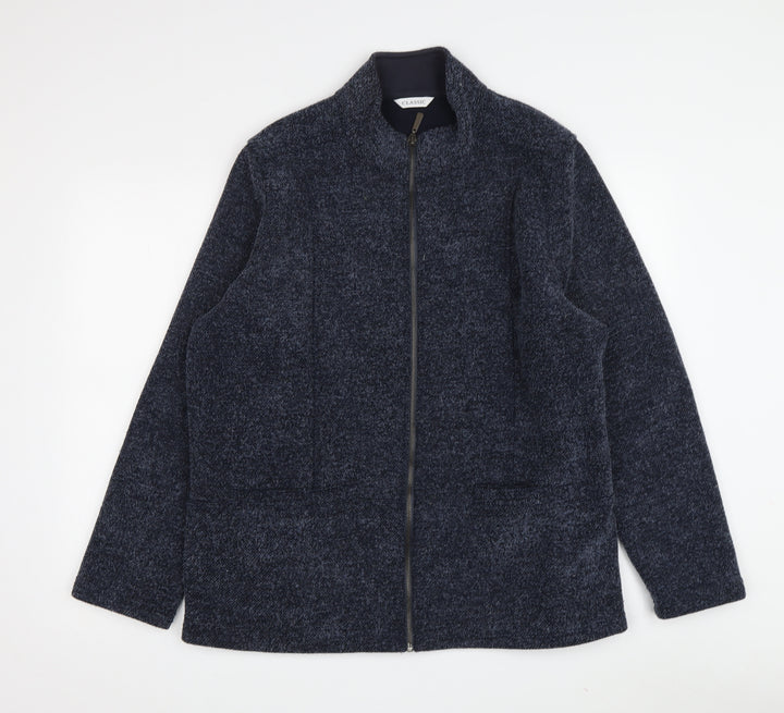 Marks and Spencer Women's Blue Tweed Jacket Size 16