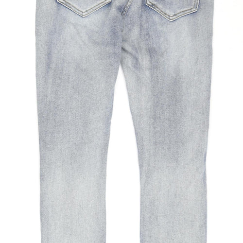 BoohooMAN Blue Skinny Jeans, Mens Size 30, Distressed