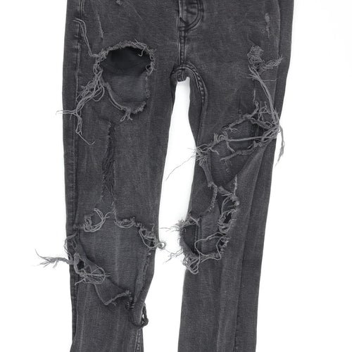 Topman Men's Black Skinny Distressed Jeans Size 32