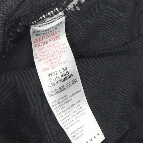 Topman Men's Black Skinny Distressed Jeans Size 32