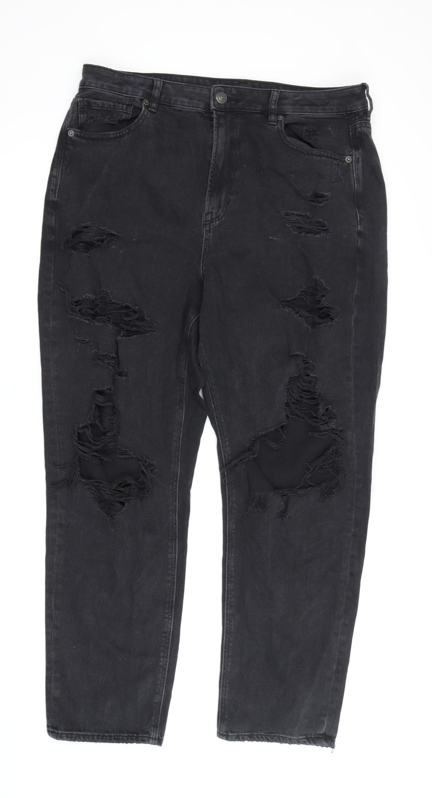 American Eagle Men’s Black Distressed Straight Jeans