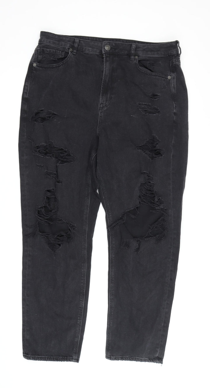 American Eagle Men’s Black Distressed Straight Jeans
